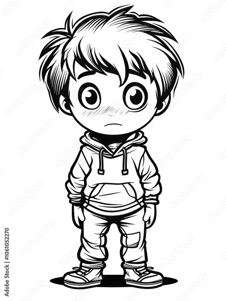 A simple, colorful cartoon drawing of a young boy. The image is a vector graphic with an illustrated style and minimalist lines. A simple, colorful cartoon drawing of a young boy. The image is a vector graphic with an illustrated style and minimalist lines.