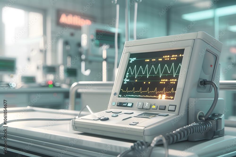 Close up to medical ultrasound diagnostic machine, close up preparing for an ultrasound device scan Close up to medical ultrasound diagnostic machine, close up preparing for an ultrasound device scan