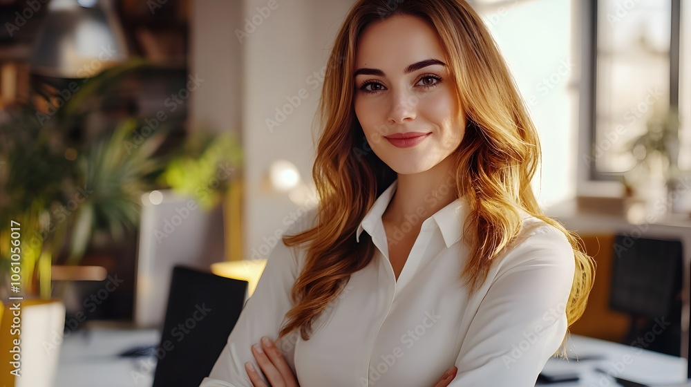 Beautiful positive office manager Beautiful positive office manager