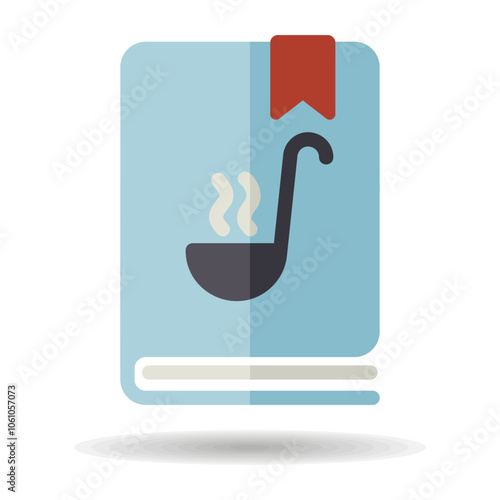 Cookbook or cookery book vector icon. Recipe book