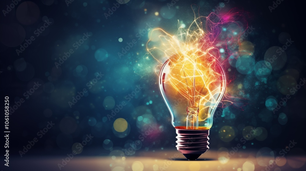A glowing light bulb with vibrant energy effects, symbolizing creativity and innovation in technology. A glowing light bulb with vibrant energy effects, symbolizing creativity and innovation in technology.