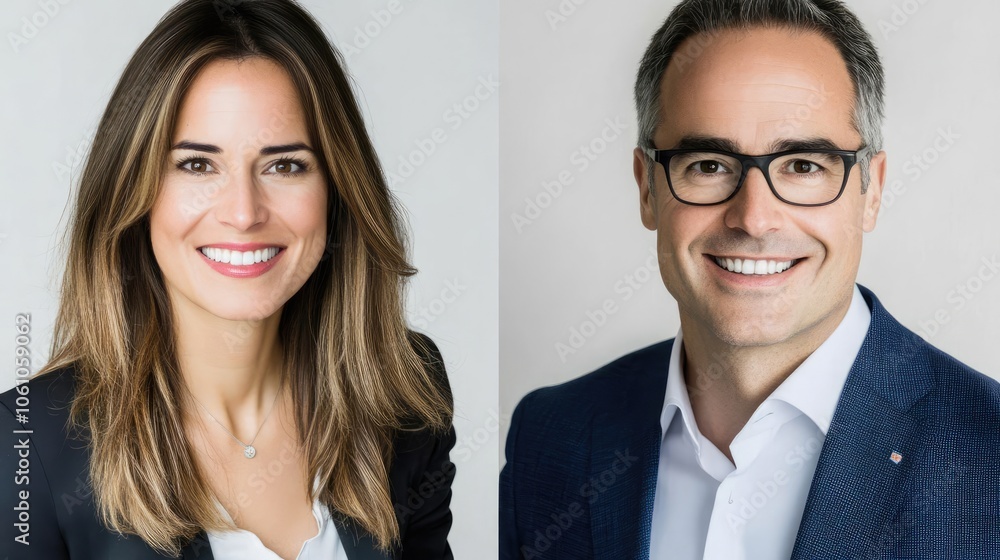 Smiling Business Partners at Office Meeting Generative AI Smiling Business Partners at Office Meeting Generative AI