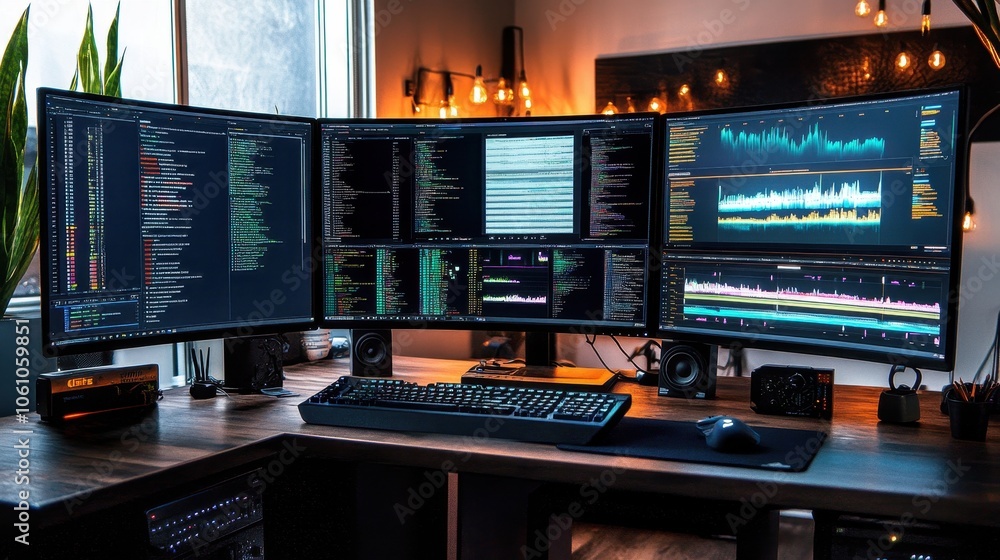 Advanced Software Development Workstation with Multiple Displays Advanced Software Development Workstation with Multiple Displays