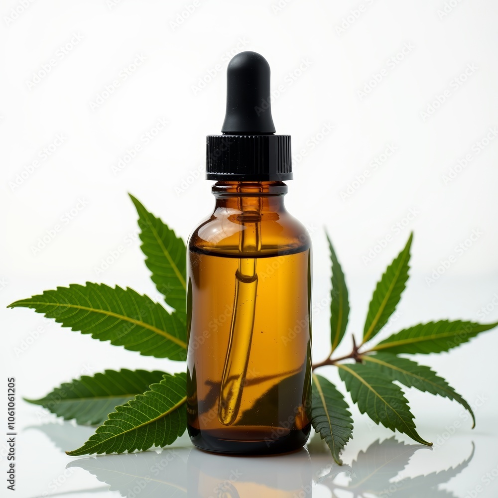 CBD oil dropper bottle with cannabis leaves - ideal for wellness blogs, natural remedy websites, alternative medicine presentations, and health product marketing CBD oil dropper bottle with cannabis leaves - ideal for wellness blogs, natural remedy websites, alternative medicine presentations, and health product marketing