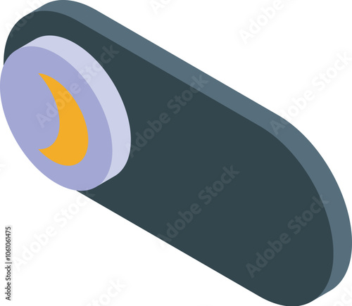 Toggle switch with crescent moon icon activating night mode on electronic device for better sleep