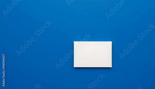 Clean minimal white business card mockup and dark blue background isolated with white highlights, png