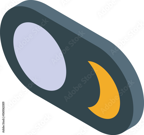 Toggle switch activating night mode on smartphone, featuring moon icon, promoting healthier sleep patterns and reducing blue light exposure