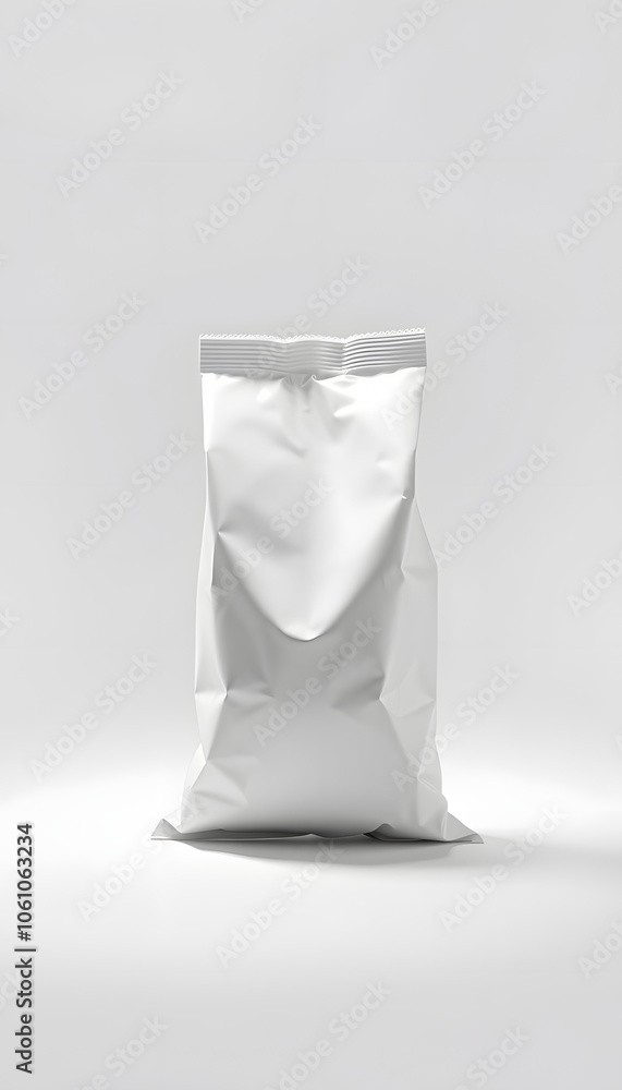 Blank or white plastic bag snack packaging isolated on white isolated with white highlights, png Blank or white plastic bag snack packaging isolated on white isolated with white highlights, png