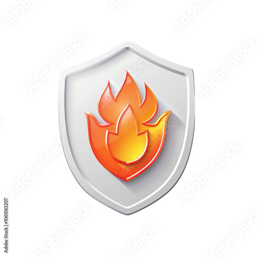 Flame Shield Emblem Design for Protection Concept