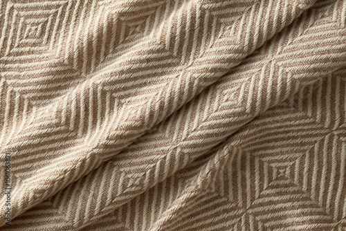 Closeup image of a patterned brown bath towel 