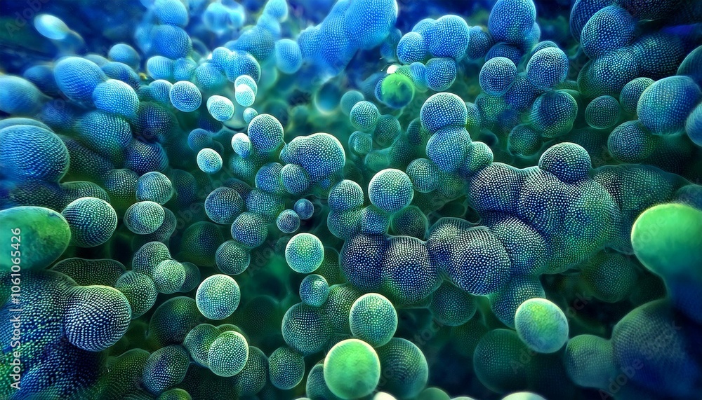 Abstract background of vibrant blue and green orbs, creating a mesmerizing, organic texture. Abstract background of vibrant blue and green orbs, creating a mesmerizing, organic texture.