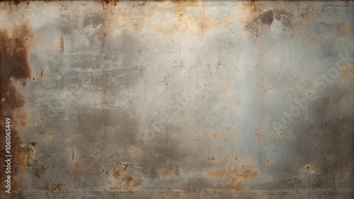 Textured rusty metal sheet with remnants of paint, illuminated by daylight, ideal for use as a banner background.