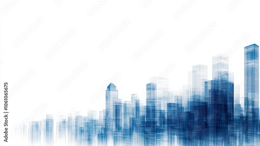 Obraz premium Abstract Cityscape in Blue Tones