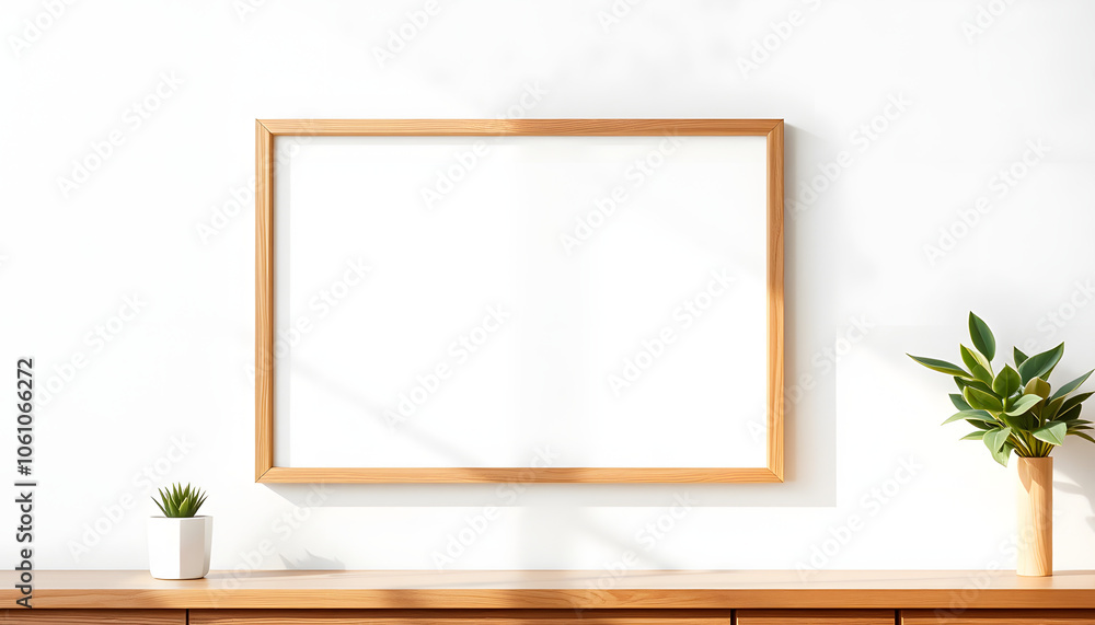 Wooden Frame 30x40 Mockup Studio Artistic isolated with white highlights, png Wooden Frame 30x40 Mockup Studio Artistic isolated with white highlights, png