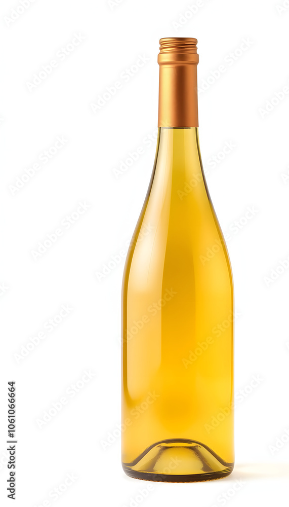 white wine bottle with bronze screw cap on white background isolated with white highlights, png white wine bottle with bronze screw cap on white background isolated with white highlights, png