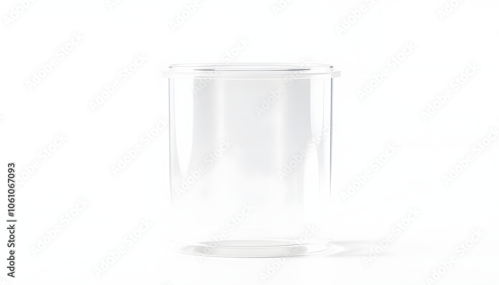 Blank transparent cosmetic packaging mockup, plastic container on empty background isolated with white highlights, png