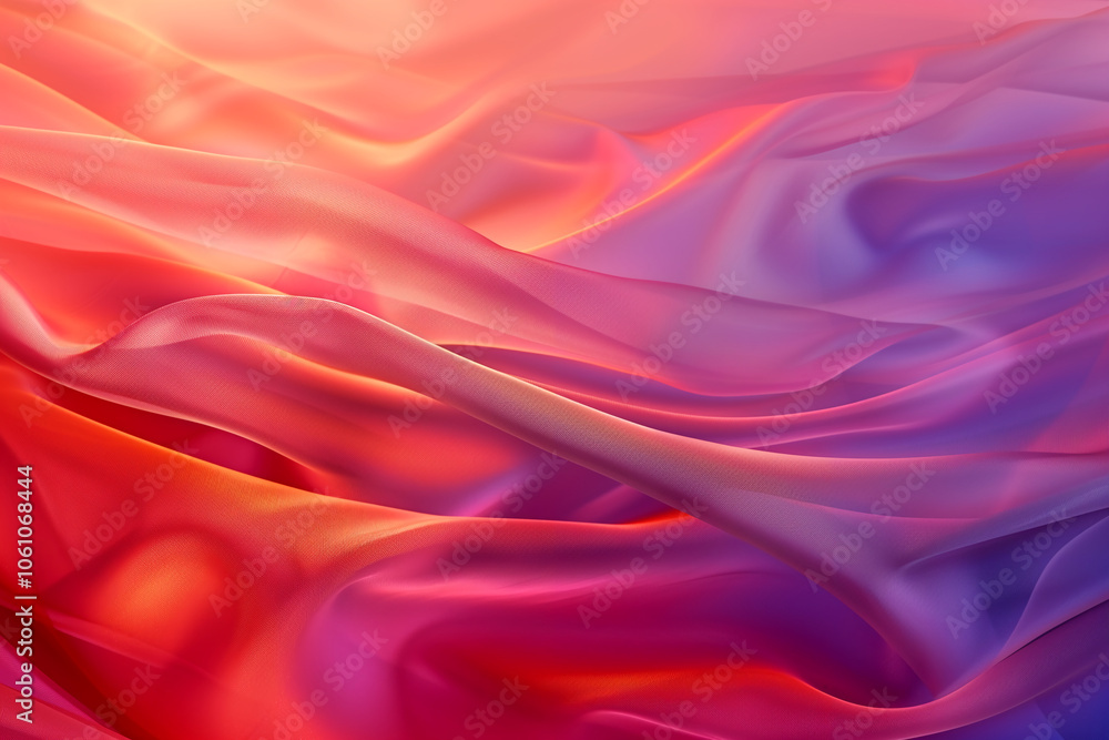 Obraz premium A close-up of red, pink, and purple fabric, showcasing the smooth texture of the material