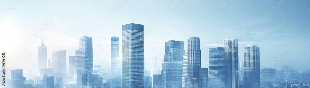 Misty Metropolis: Towering Skyscrapers in the Haze Misty Metropolis: Towering Skyscrapers in the Haze