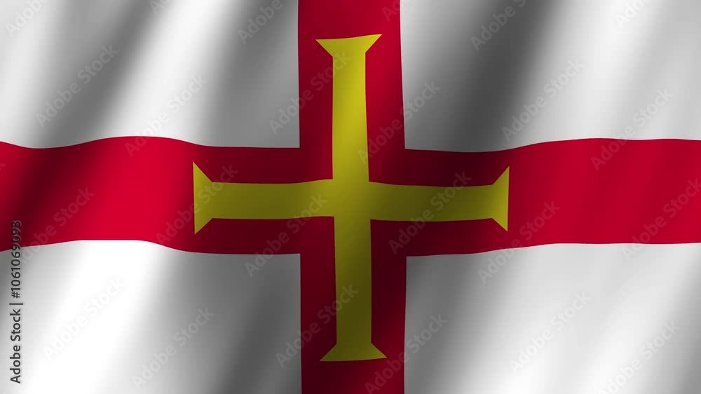 Animated Flag Guernsey 4k video Animated Flag Guernsey 4k video