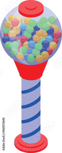 Classic gumball vending machine dispensing colorful candy and bubblegum, a nostalgic treat for children and adults