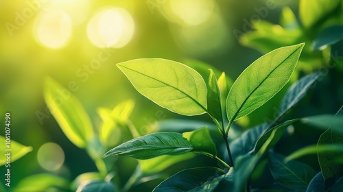 Lush Green Leaves in Natural Light