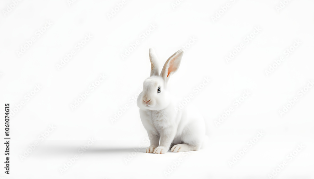 Nursery 5x7 card mockup with white bunny isolated with white highlights, png Nursery 5x7 card mockup with white bunny isolated with white highlights, png