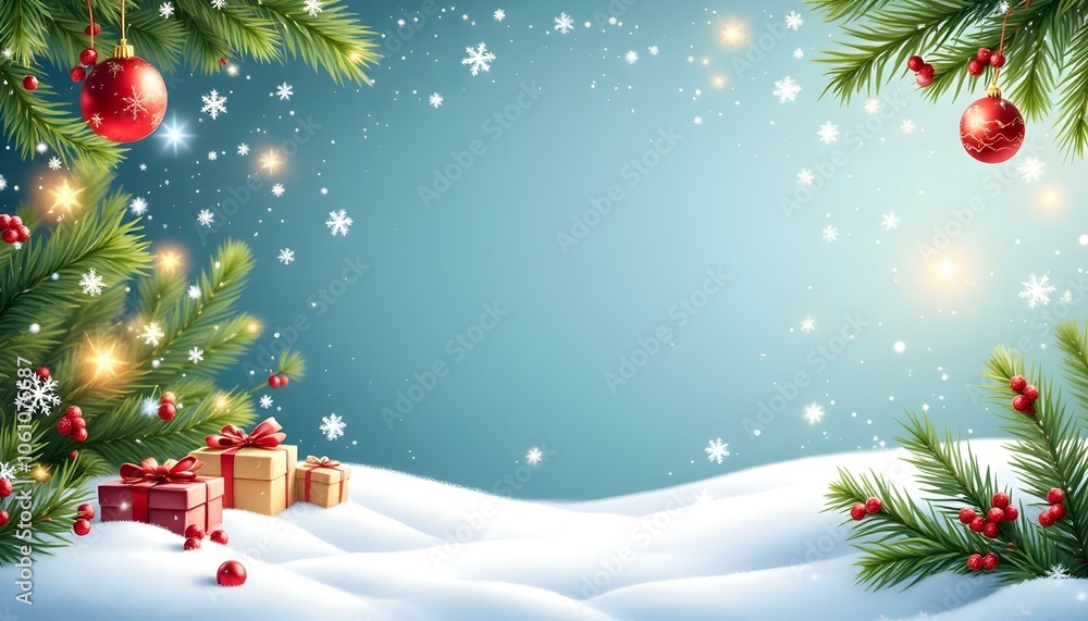 Merry Christmas background with xmas ball and tree Merry Christmas background with xmas ball and tree