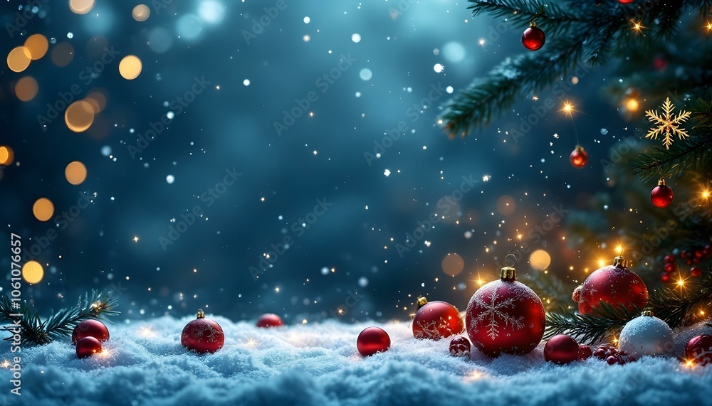 Merry Christmas background with xmas ball and tree Merry Christmas background with xmas ball and tree