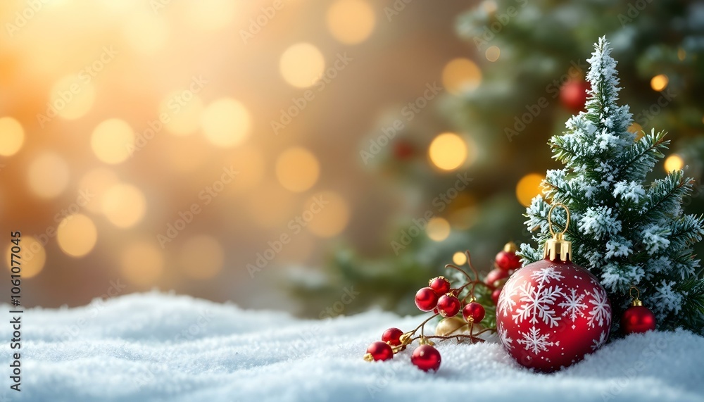 Merry Christmas background with xmas ball and tree Merry Christmas background with xmas ball and tree