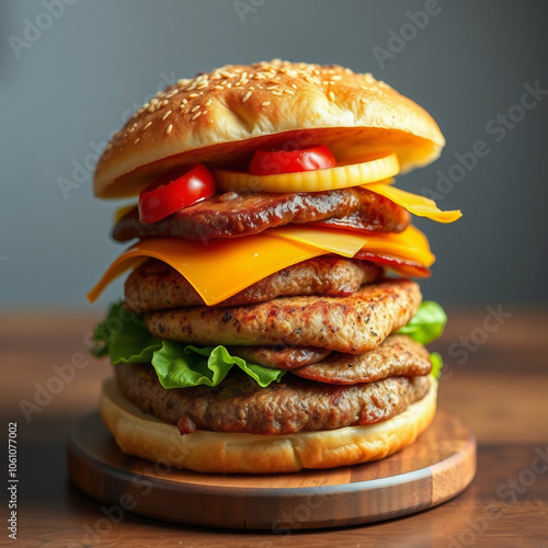 Obraz na płótnie Wielki hamburger w salonie