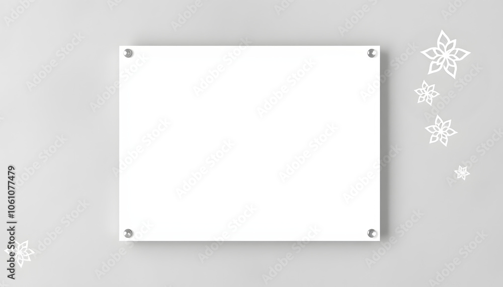 Obraz premium White empty canvas. Gray wall on background. Mock up poster frame, canvas template isolated with white highlights, png