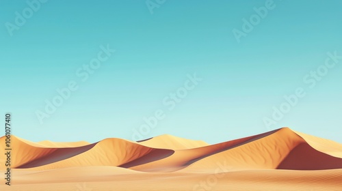 A vast desert landscape with rolling dunes captured in soft light