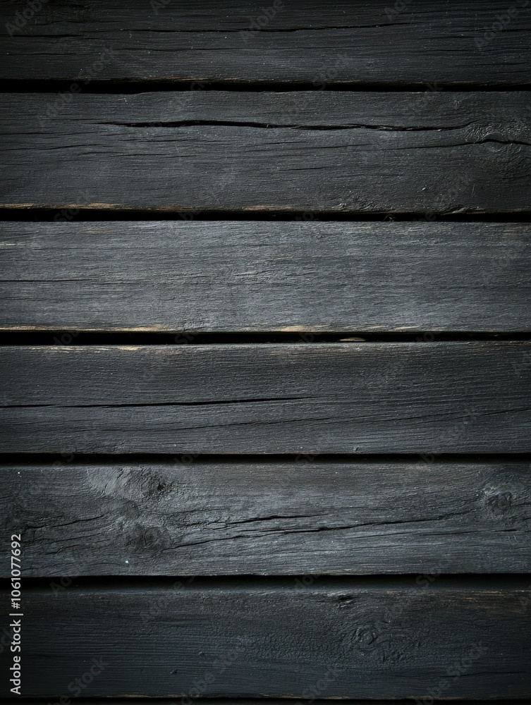 Black wooden planks creating a rustic backdrop for various designs Black wooden planks creating a rustic backdrop for various designs