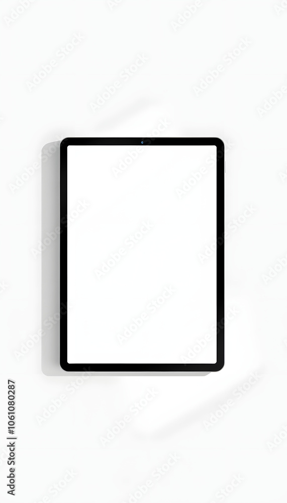 Modern tablet with blank white screen. Horizontal tablet mockup with soft shadow. Top view. Photo mockup with clipping path isolated with white highlights, png Modern tablet with blank white screen. Horizontal tablet mockup with soft shadow. Top view. Photo mockup with clipping path isolated with white highlights, png