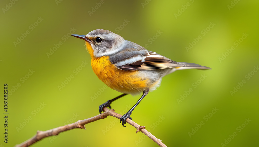 Fototapeta premium Golden-winged warbler - Vermivora chrysoptera isolated with white highlights, png