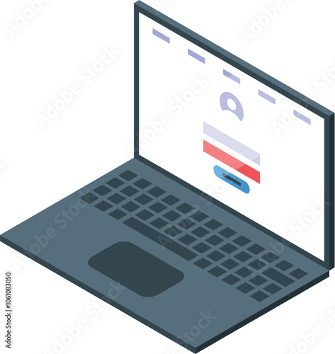 Open laptop displaying login form, emphasizing online security and access control