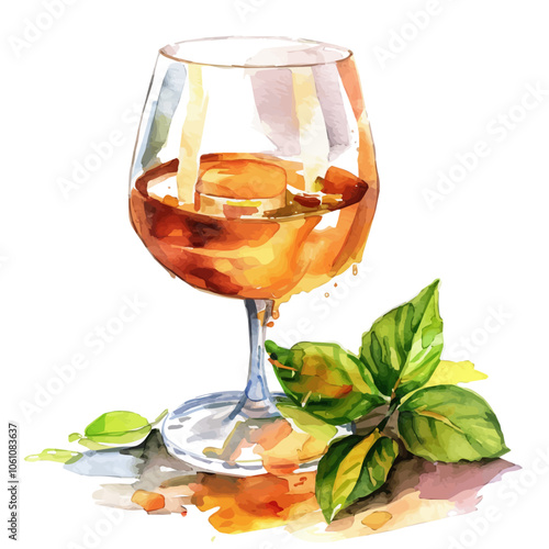 A watercolor vector of Brandy, isolated on a white background.