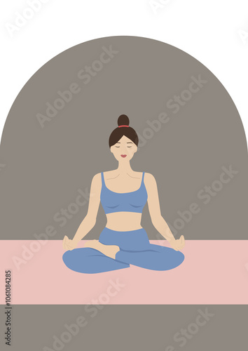 Wallpaper Mural yoga woman in lotus position Torontodigital.ca