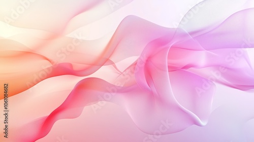 Abstract composition with translucent layers of shapes, soft mist, and delicate color gradients. AI generated