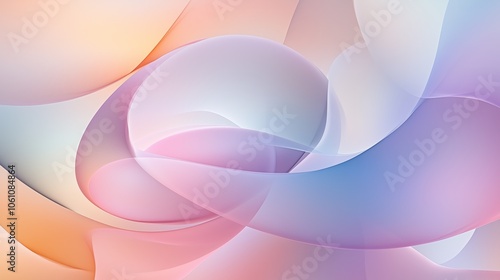 Layers semi-transparent shapes floating soft mist delicate gradients. AI generated