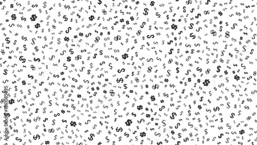 Seamless pattern us dollar signs. Pattern background with black dollar marks. Vector illustration.
