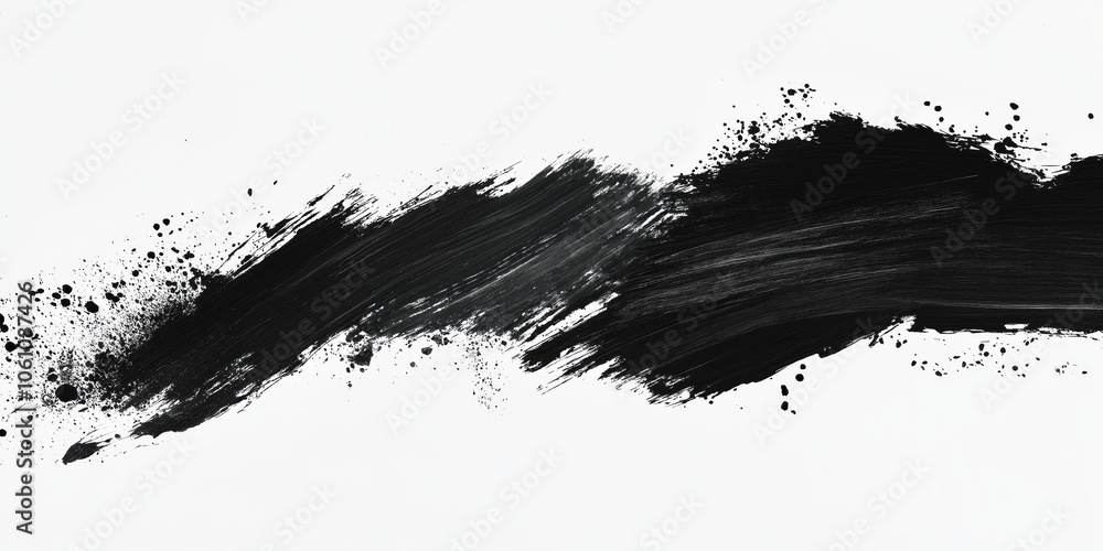 Abstract black in splash, paint, brush strokes, created by ai Abstract black in splash, paint, brush strokes, created by ai