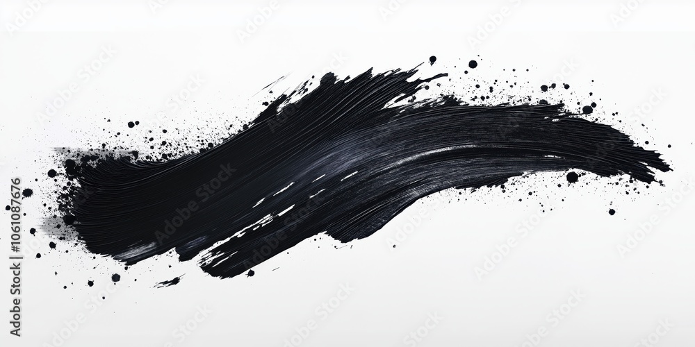 Obraz premium Abstract black in splash, paint, brush strokes, created by ai
