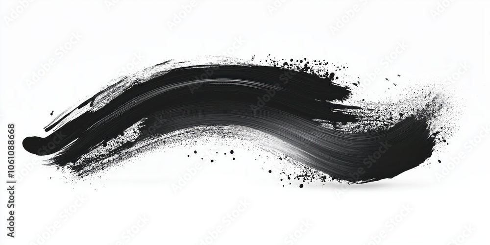 Abstract black in splash, paint, brush strokes, created by ai Abstract black in splash, paint, brush strokes, created by ai