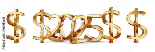 year 2025, bold letters num...