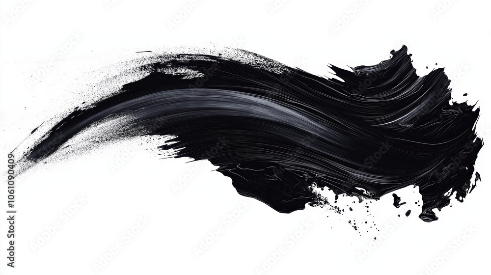 Abstract black in splash, paint, brush strokes, created by ai Abstract black in splash, paint, brush strokes, created by ai