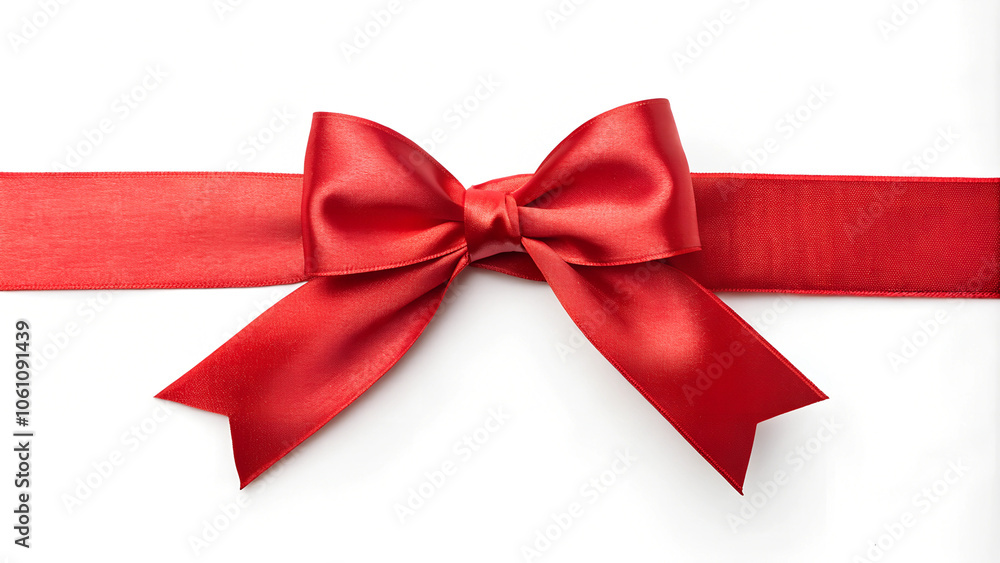 Red ribbon bow on white background for gift wrapping and decoration copy space
Red ribbon bow on white background for gift wrapping and decoration copy space
