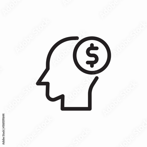 money in mind icon sign vector