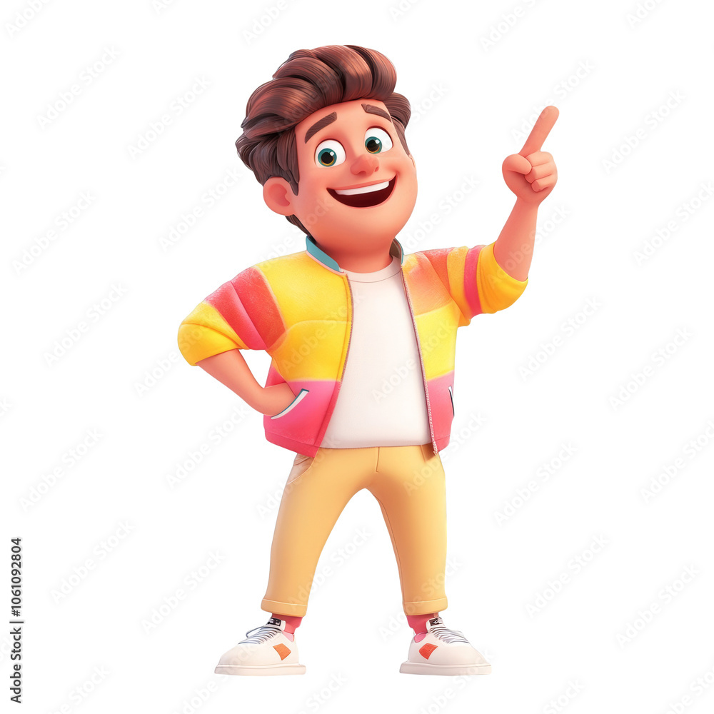 3D Cartoon Boy Character Idea Pointing Up Index Finger Stylish Fashion Outfit Teenager Generation Z Isolated Transparency Background Full Body Render Advertisement Marketing Presentation Back to 3D Cartoon Boy Character Idea Pointing Up Index Finger Stylish Fashion Outfit Teenager Generation Z Isolated Transparency Background Full Body Render Advertisement Marketing Presentation Back to