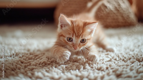 Bright eyed, playful kitten. Soft fur, curious eyes. photo